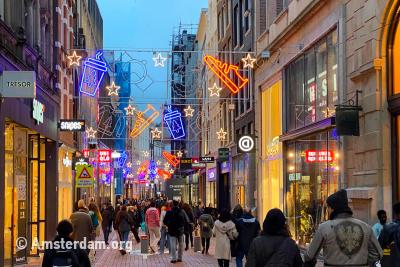 Kerstverlichting Kalverstraat, Amsterdam