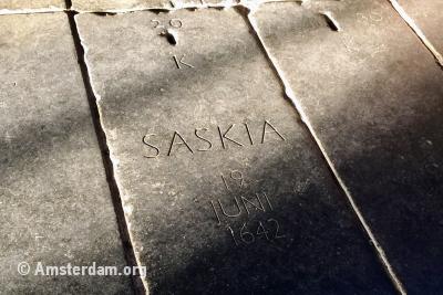 Grave of Saskia van Uylenburgh in the Oude Kerk, Amsterdam