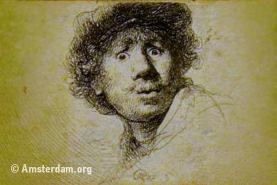 Rembrandt self-portrait with beret, Amsterdam