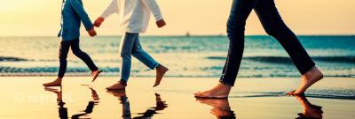 Wandelen op het strand van Middelkerke